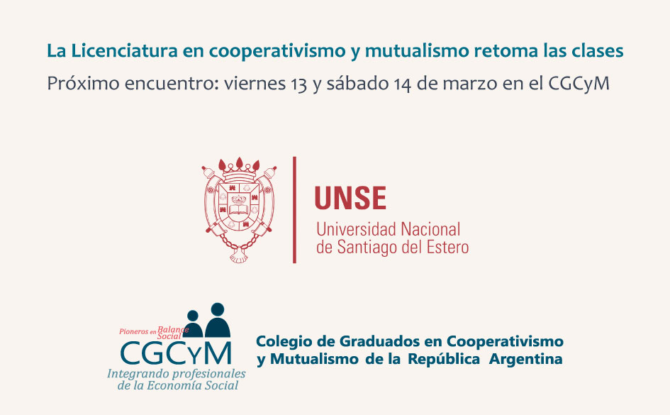 El viernes 13 de marzo retomamos las clases de la Licenciatura en Cooperativismo y Mutualismo