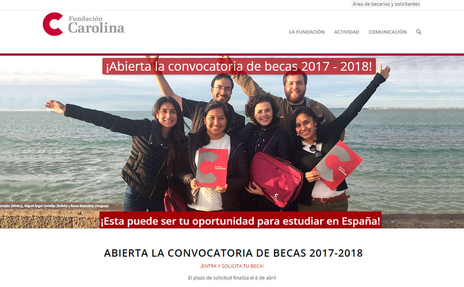 Convocatoria de becas 2017-2018 de la Fundación Carolina para ...