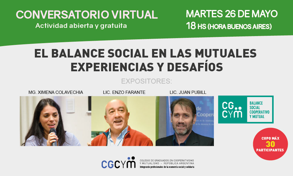Conversatorio Virtual: El Balance Social en las Mutuales, experiencias y desafíos